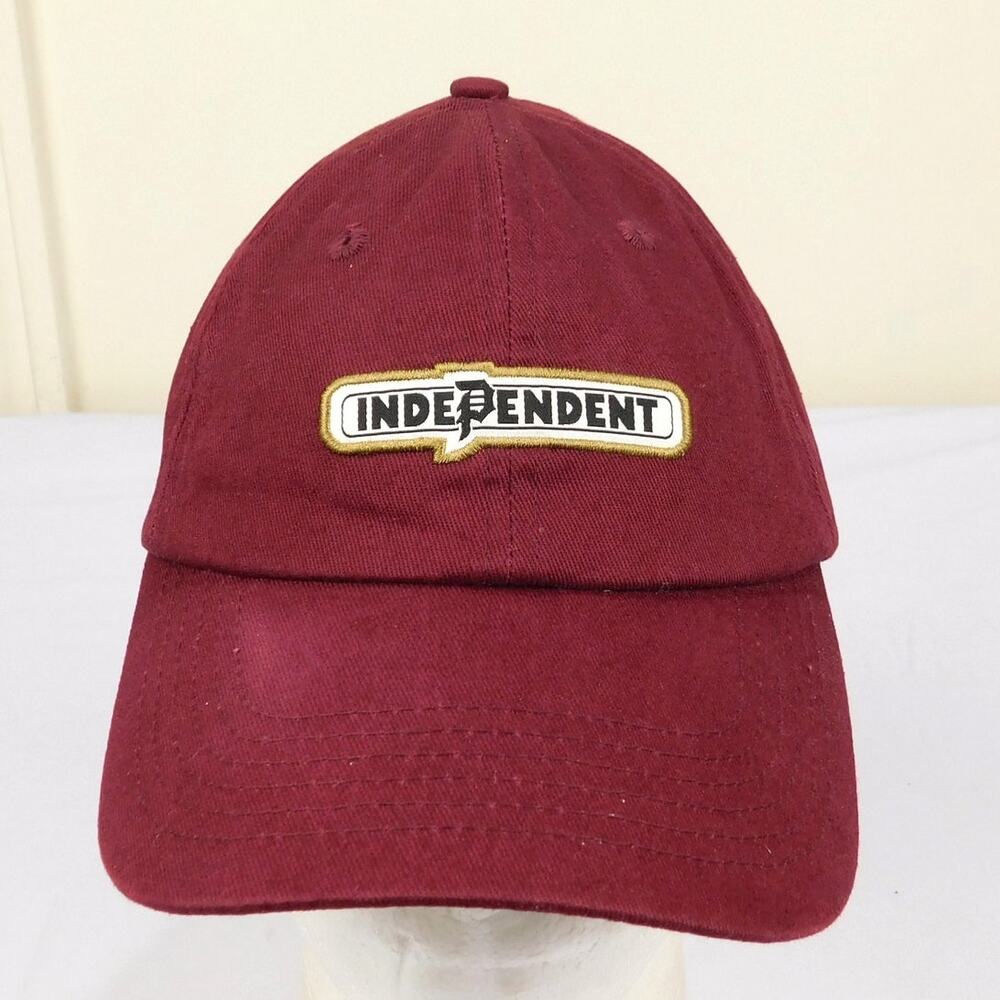 Primitive X Independent Trucks Strapback Hat Cap Red Bar Logo Cleaned Stains